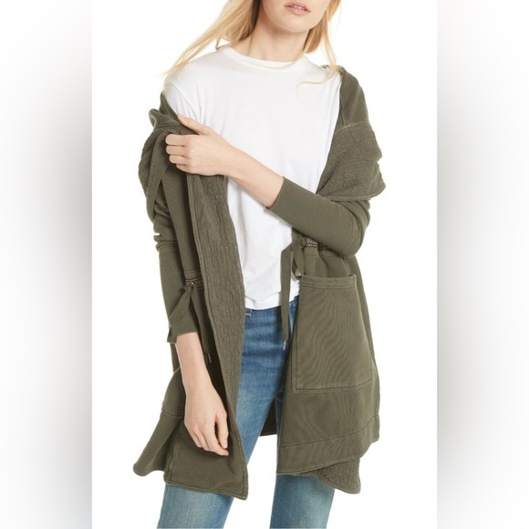 Free People Jackets & Blazers - Free People army green knee length shacket‎  medium